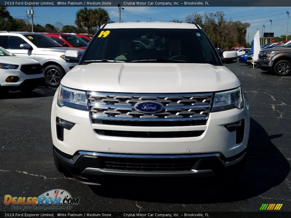 2019 Ford Explorer Limited White Platinum / Medium Stone Photo #8
