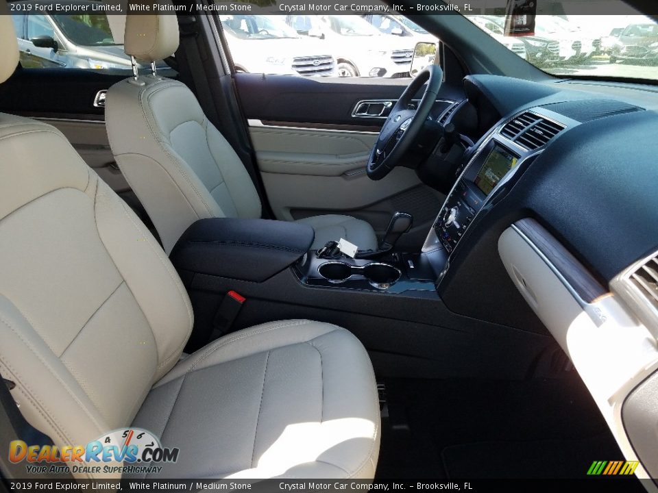 2019 Ford Explorer Limited White Platinum / Medium Stone Photo #12