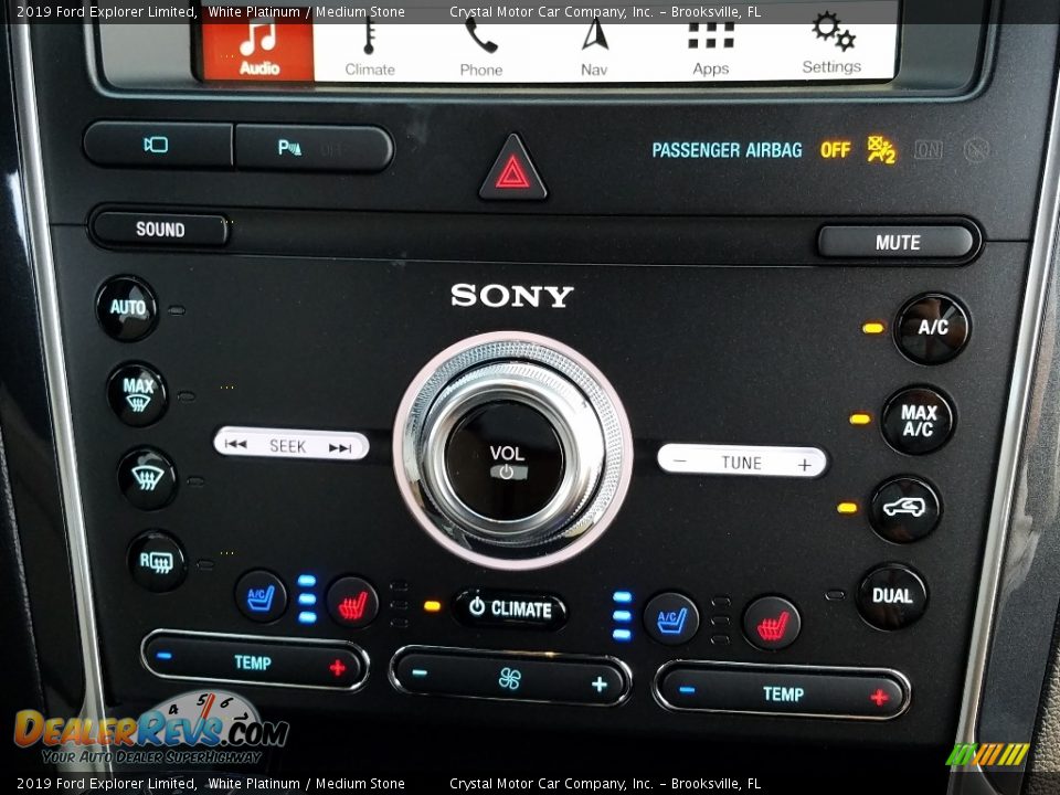 2019 Ford Explorer Limited White Platinum / Medium Stone Photo #16