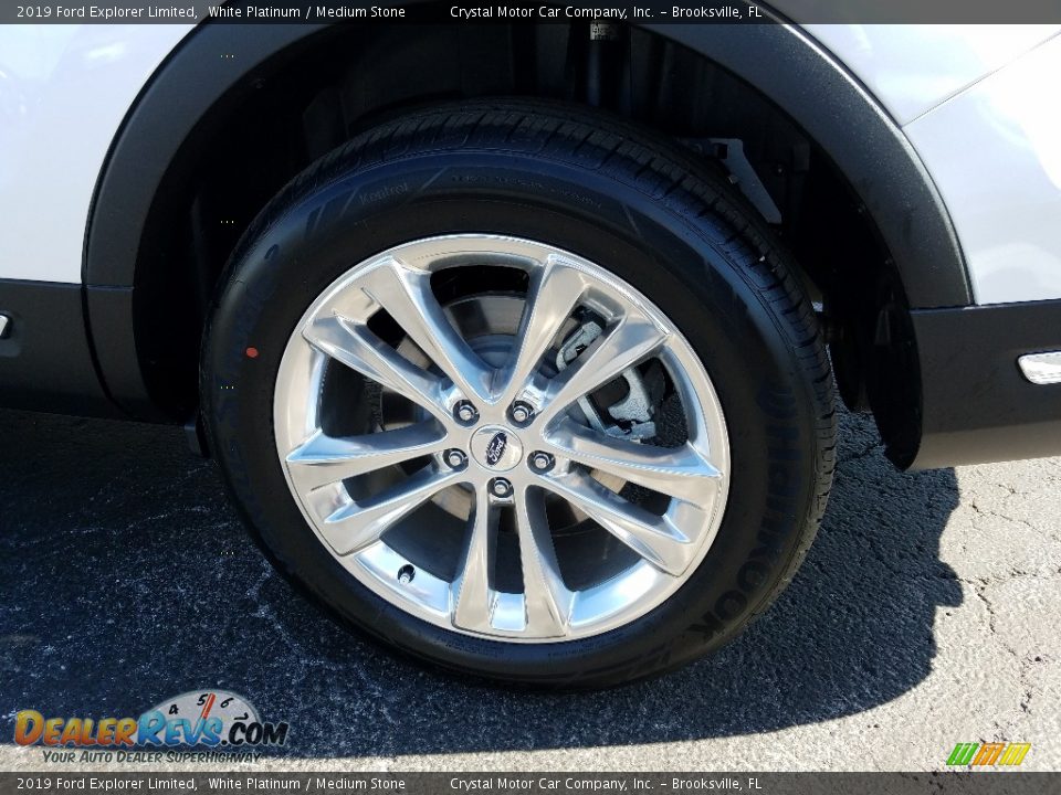 2019 Ford Explorer Limited White Platinum / Medium Stone Photo #20