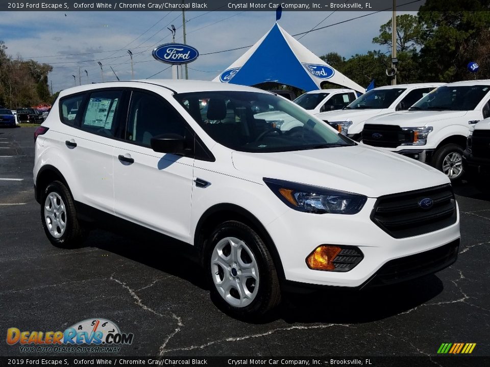 2019 Ford Escape S Oxford White / Chromite Gray/Charcoal Black Photo #7