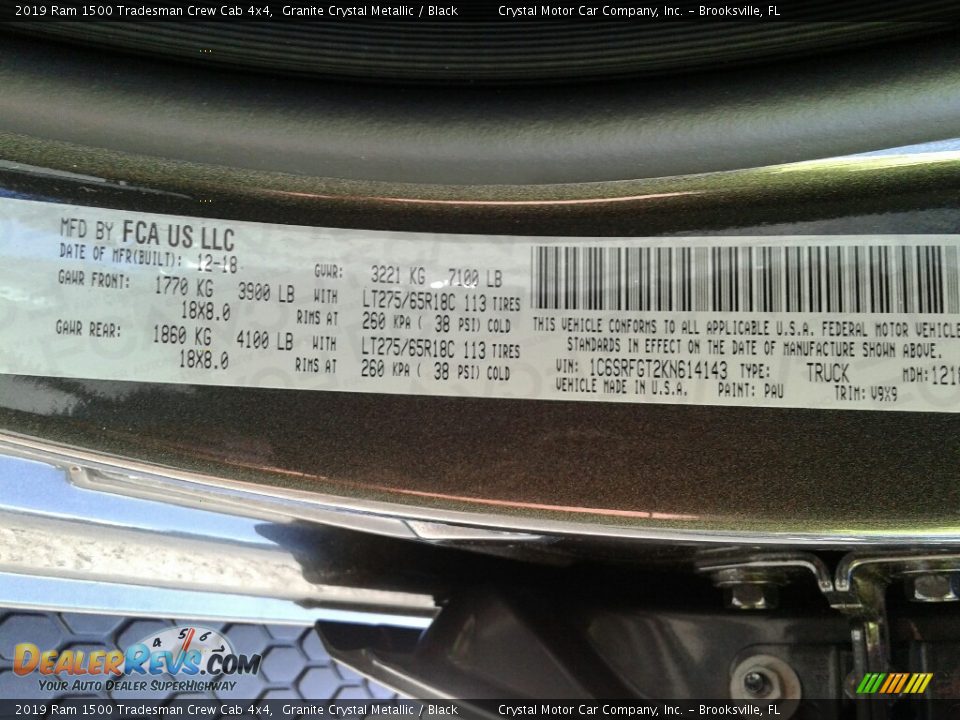 2019 Ram 1500 Tradesman Crew Cab 4x4 Granite Crystal Metallic / Black Photo #21