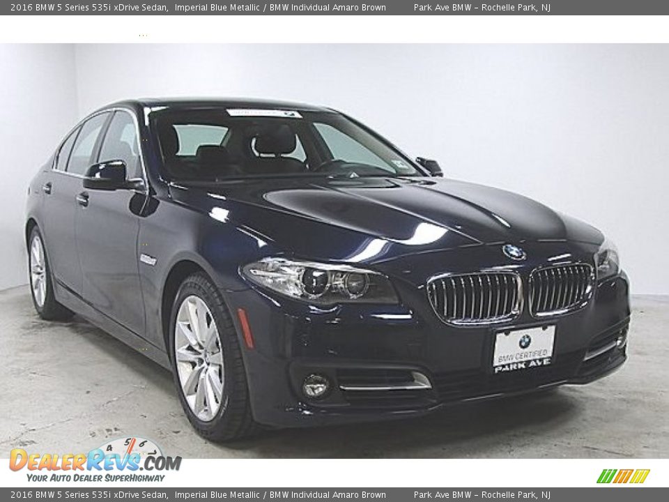 2016 BMW 5 Series 535i xDrive Sedan Imperial Blue Metallic / BMW Individual Amaro Brown Photo #3