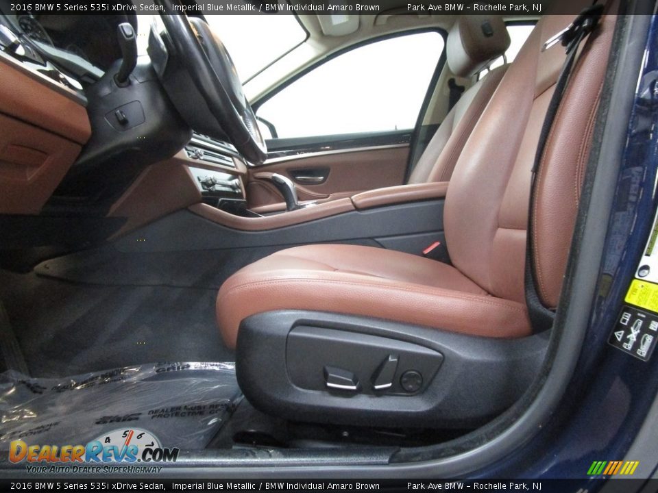2016 BMW 5 Series 535i xDrive Sedan Imperial Blue Metallic / BMW Individual Amaro Brown Photo #7