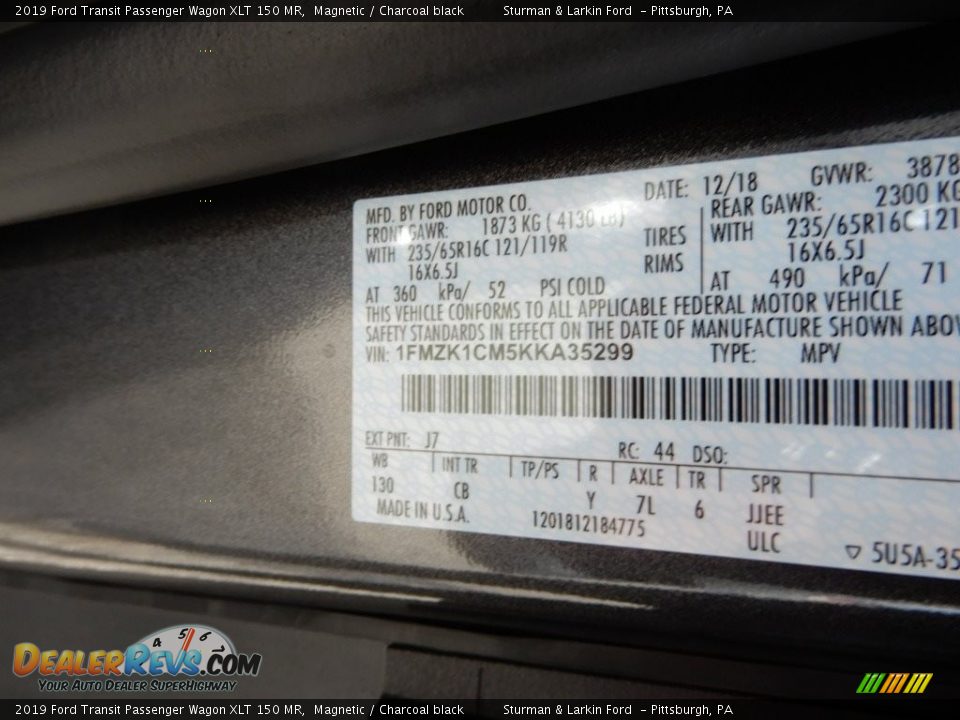 2019 Ford Transit Passenger Wagon XLT 150 MR Magnetic / Charcoal black Photo #12