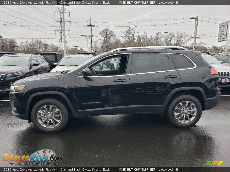 2019 Jeep Cherokee Latitude Plus 4x4 Diamond Black Crystal Pearl / Black Photo #3