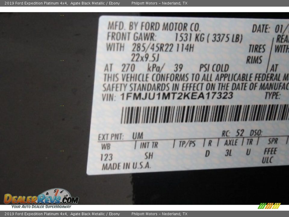 2019 Ford Expedition Platinum 4x4 Agate Black Metallic / Ebony Photo #23