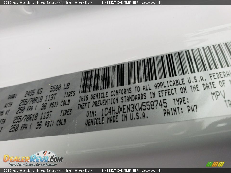 2019 Jeep Wrangler Unlimited Sahara 4x4 Bright White / Black Photo #8