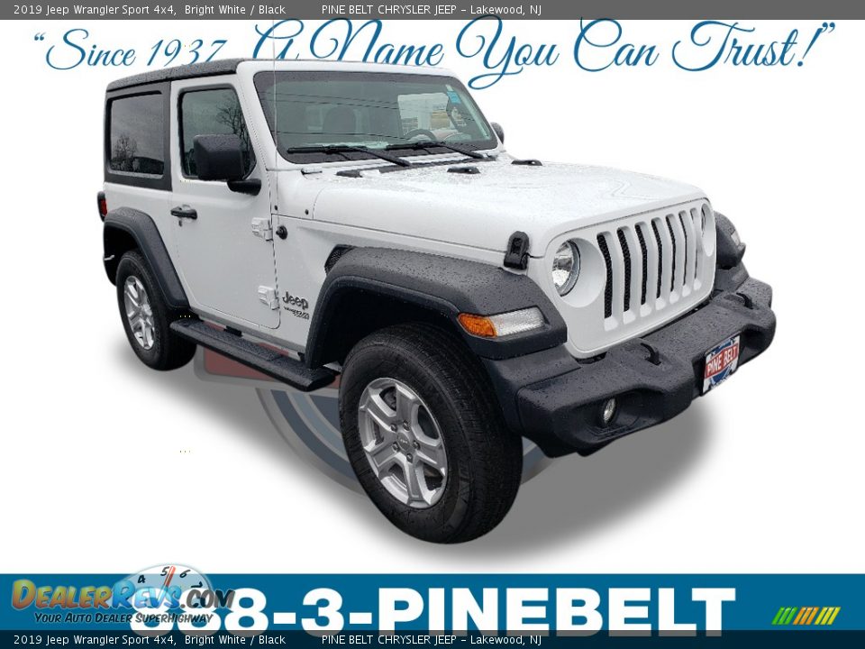 2019 Jeep Wrangler Sport 4x4 Bright White / Black Photo #1