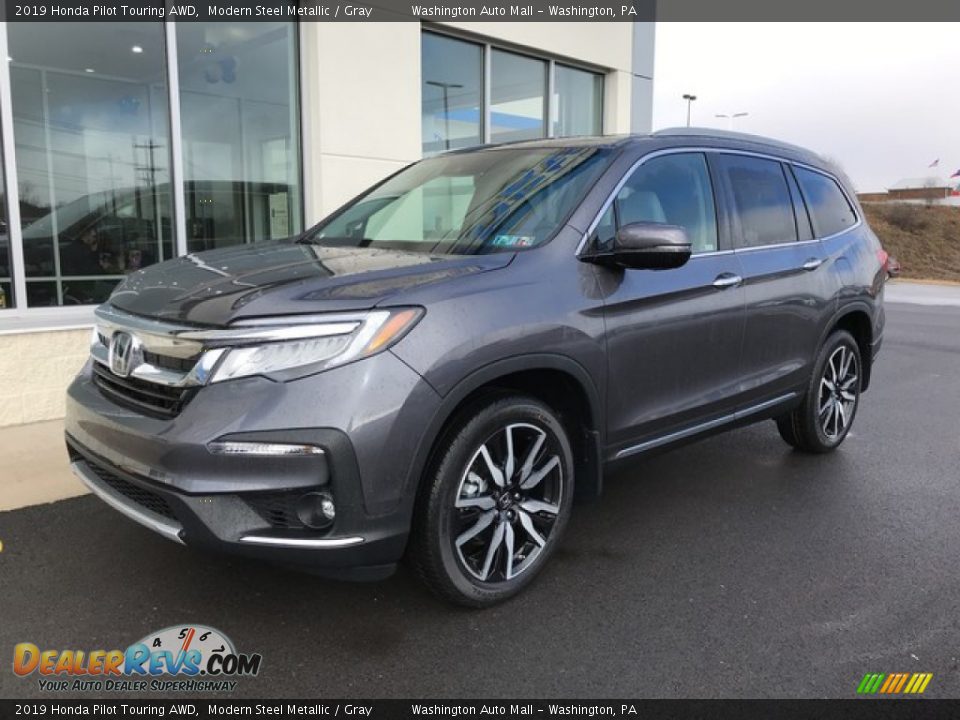 2019 Honda Pilot Touring AWD Modern Steel Metallic / Gray Photo #3