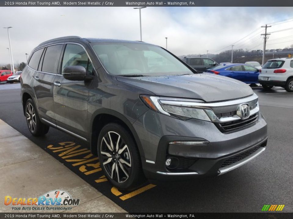 2019 Honda Pilot Touring AWD Modern Steel Metallic / Gray Photo #5