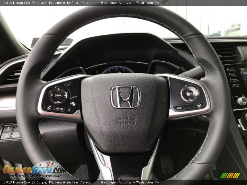 2019 Honda Civic EX Coupe Platinum White Pearl / Black Photo #18