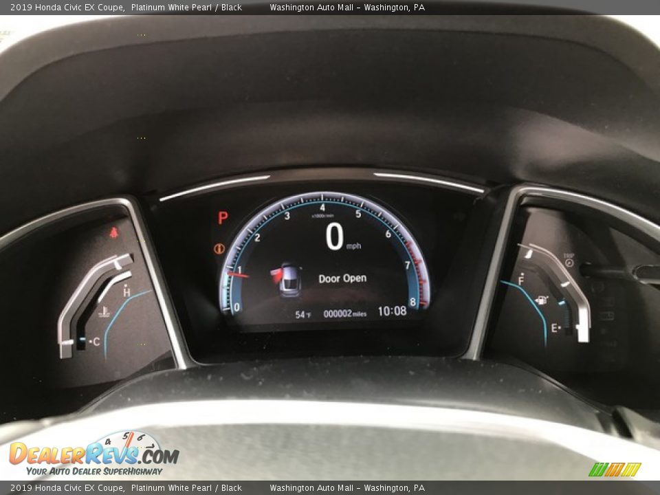 2019 Honda Civic EX Coupe Platinum White Pearl / Black Photo #20