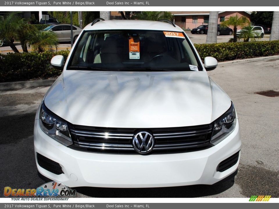 2017 Volkswagen Tiguan S Pure White / Beige/Black Photo #3