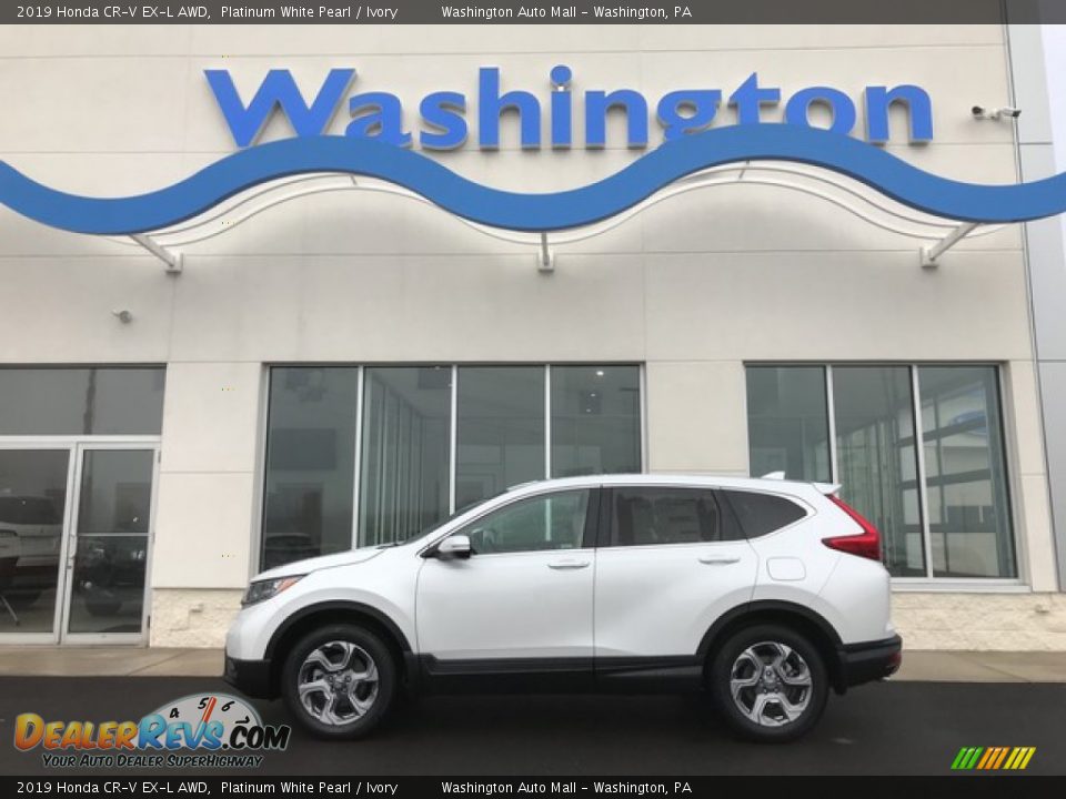 2019 Honda CR-V EX-L AWD Platinum White Pearl / Ivory Photo #1