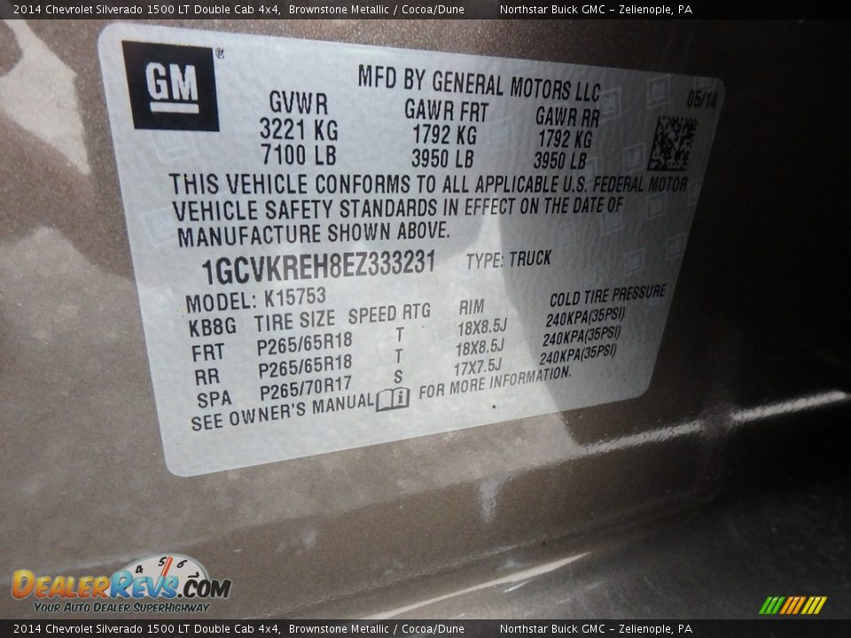 2014 Chevrolet Silverado 1500 LT Double Cab 4x4 Brownstone Metallic / Cocoa/Dune Photo #23