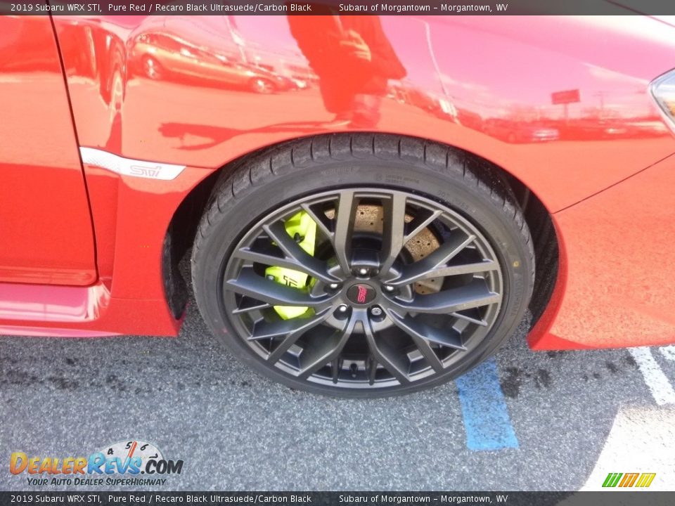 2019 Subaru WRX STI Pure Red / Recaro Black Ultrasuede/Carbon Black Photo #2