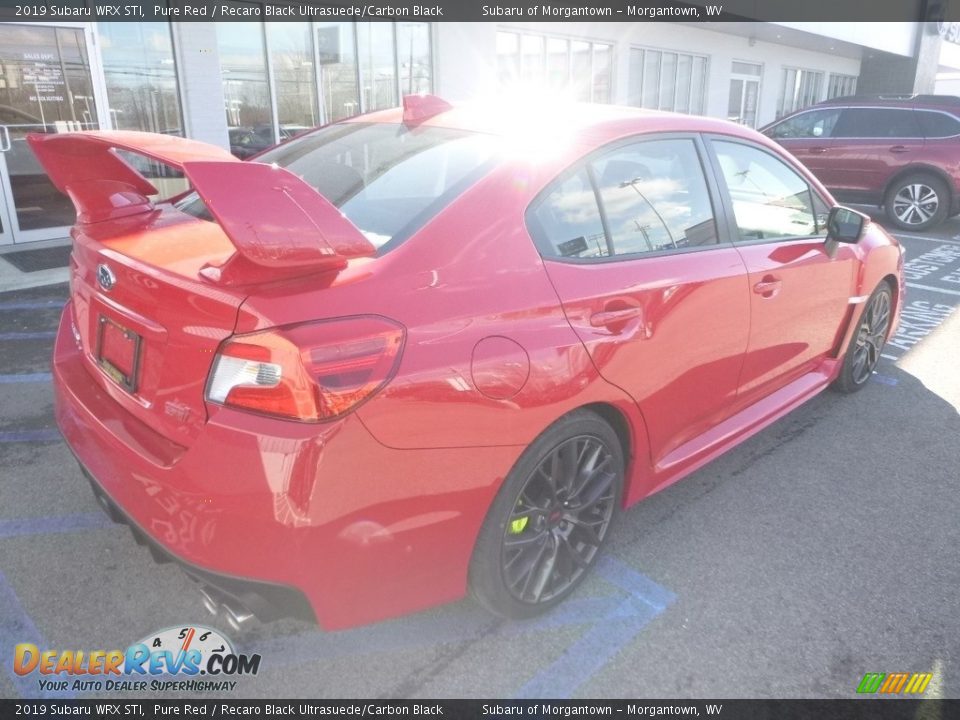 2019 Subaru WRX STI Pure Red / Recaro Black Ultrasuede/Carbon Black Photo #4