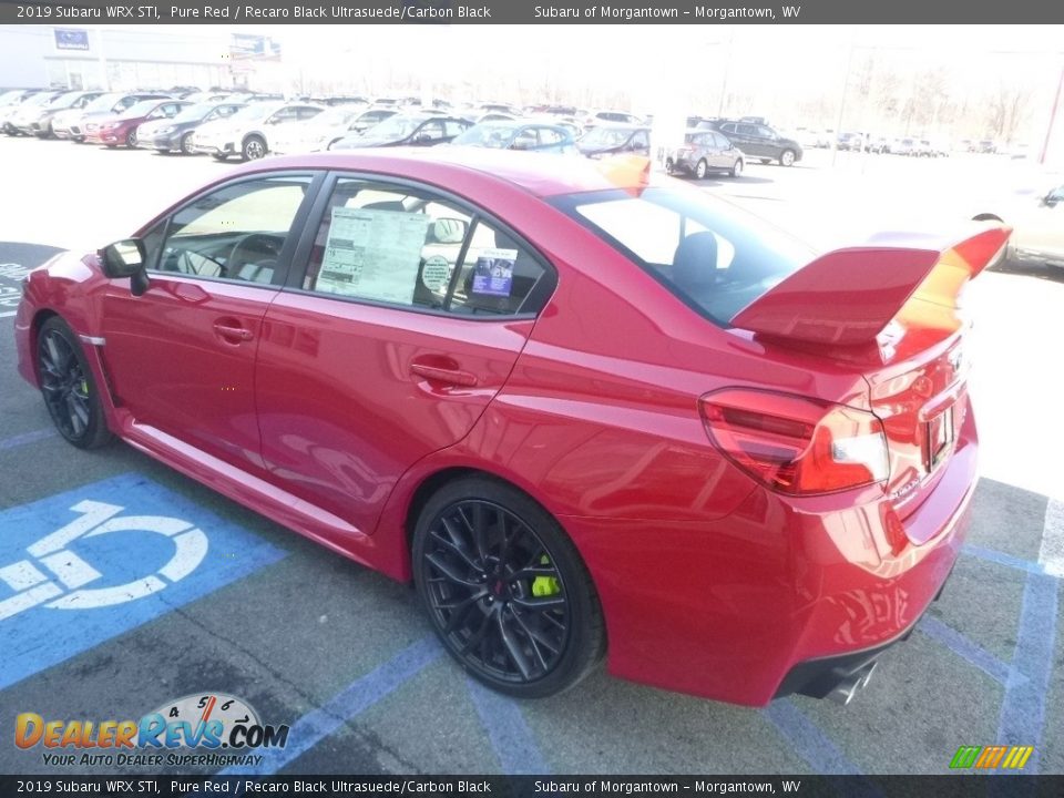 2019 Subaru WRX STI Pure Red / Recaro Black Ultrasuede/Carbon Black Photo #6