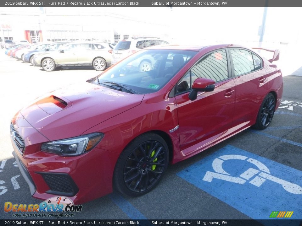 2019 Subaru WRX STI Pure Red / Recaro Black Ultrasuede/Carbon Black Photo #8