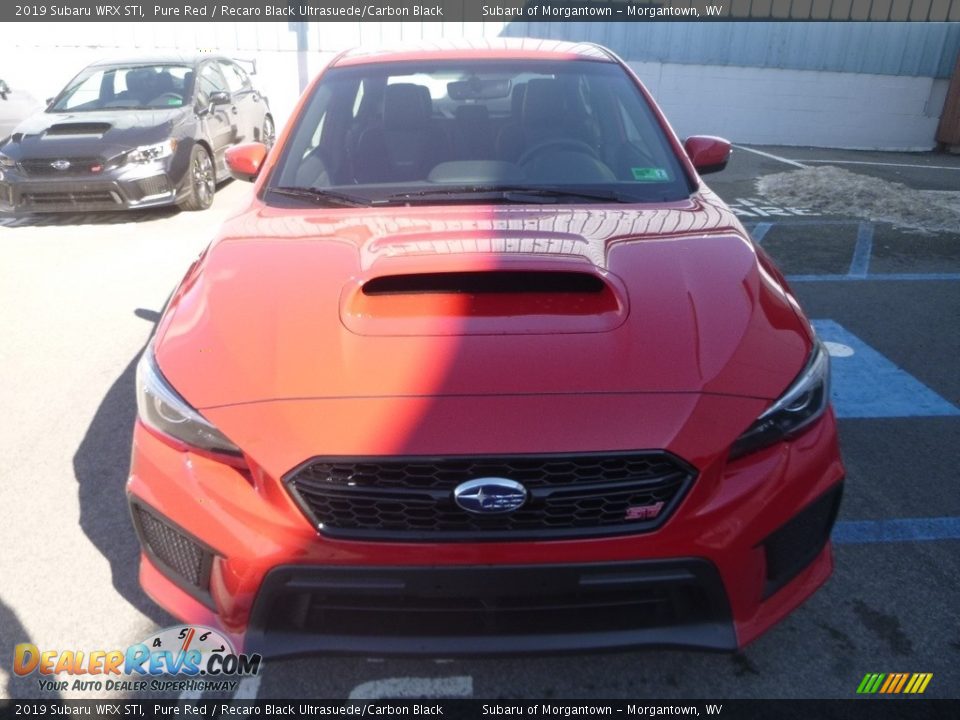 2019 Subaru WRX STI Pure Red / Recaro Black Ultrasuede/Carbon Black Photo #9