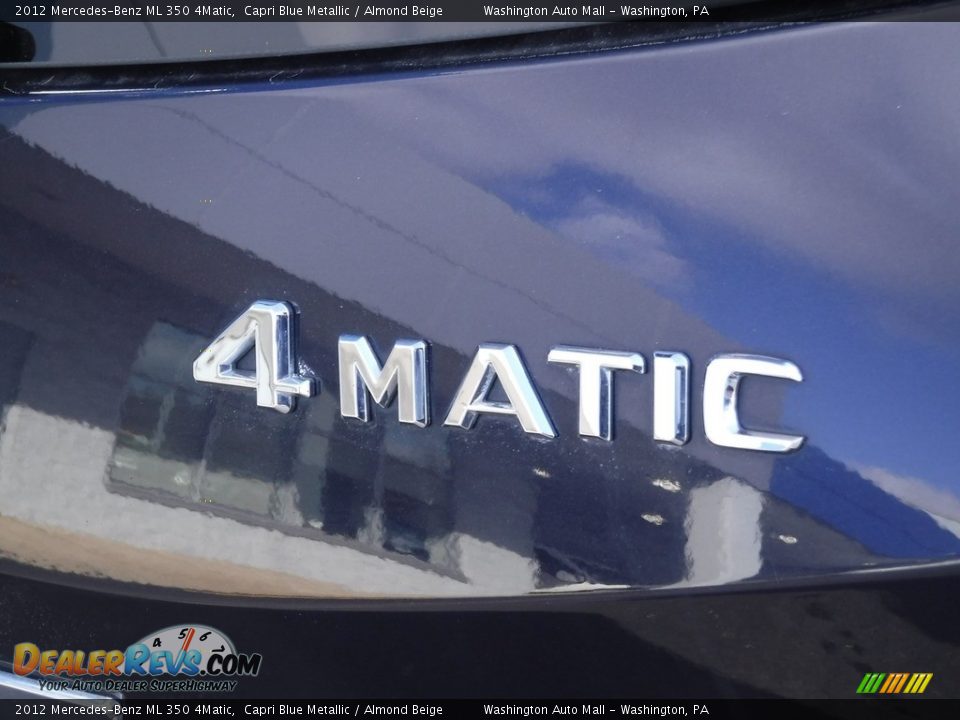2012 Mercedes-Benz ML 350 4Matic Capri Blue Metallic / Almond Beige Photo #11