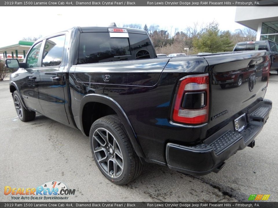 2019 Ram 1500 Laramie Crew Cab 4x4 Diamond Black Crystal Pearl / Black Photo #3