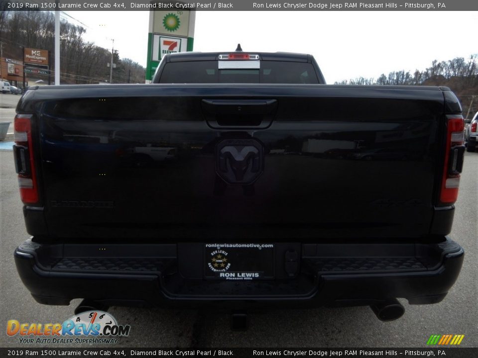 2019 Ram 1500 Laramie Crew Cab 4x4 Diamond Black Crystal Pearl / Black Photo #4