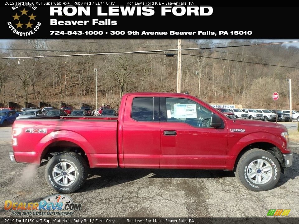 2019 Ford F150 XLT SuperCab 4x4 Ruby Red / Earth Gray Photo #1