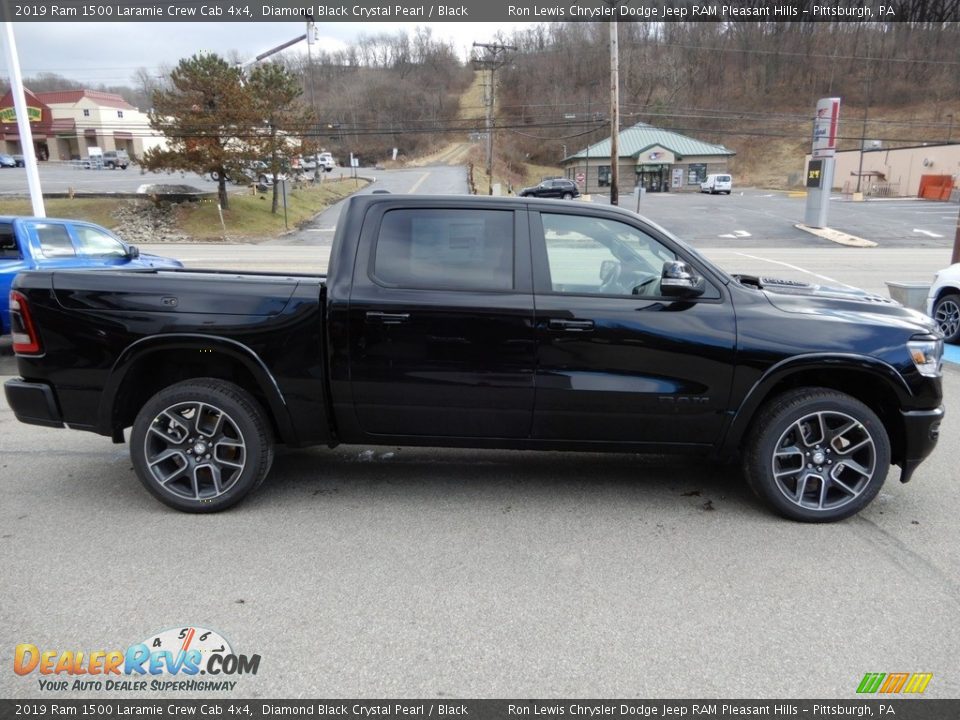 2019 Ram 1500 Laramie Crew Cab 4x4 Diamond Black Crystal Pearl / Black Photo #6