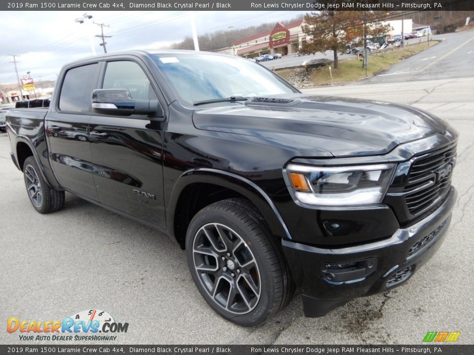 2019 Ram 1500 Laramie Crew Cab 4x4 Diamond Black Crystal Pearl / Black Photo #7
