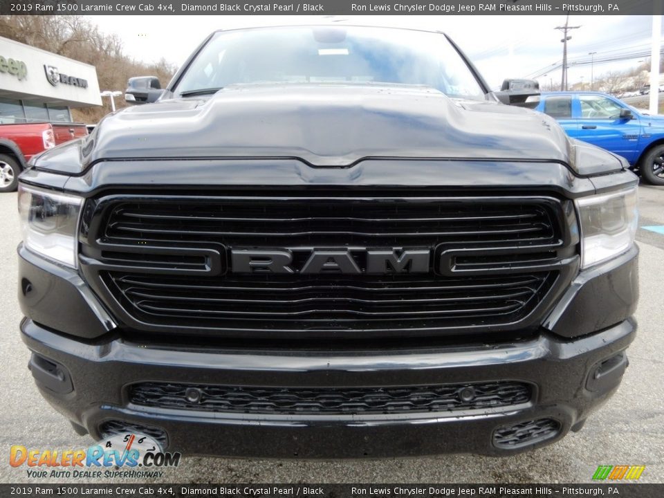 2019 Ram 1500 Laramie Crew Cab 4x4 Diamond Black Crystal Pearl / Black Photo #8
