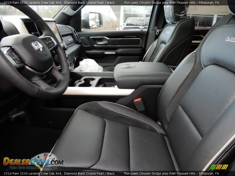 2019 Ram 1500 Laramie Crew Cab 4x4 Diamond Black Crystal Pearl / Black Photo #10