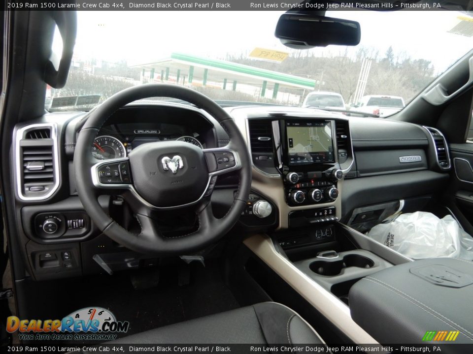 2019 Ram 1500 Laramie Crew Cab 4x4 Diamond Black Crystal Pearl / Black Photo #13