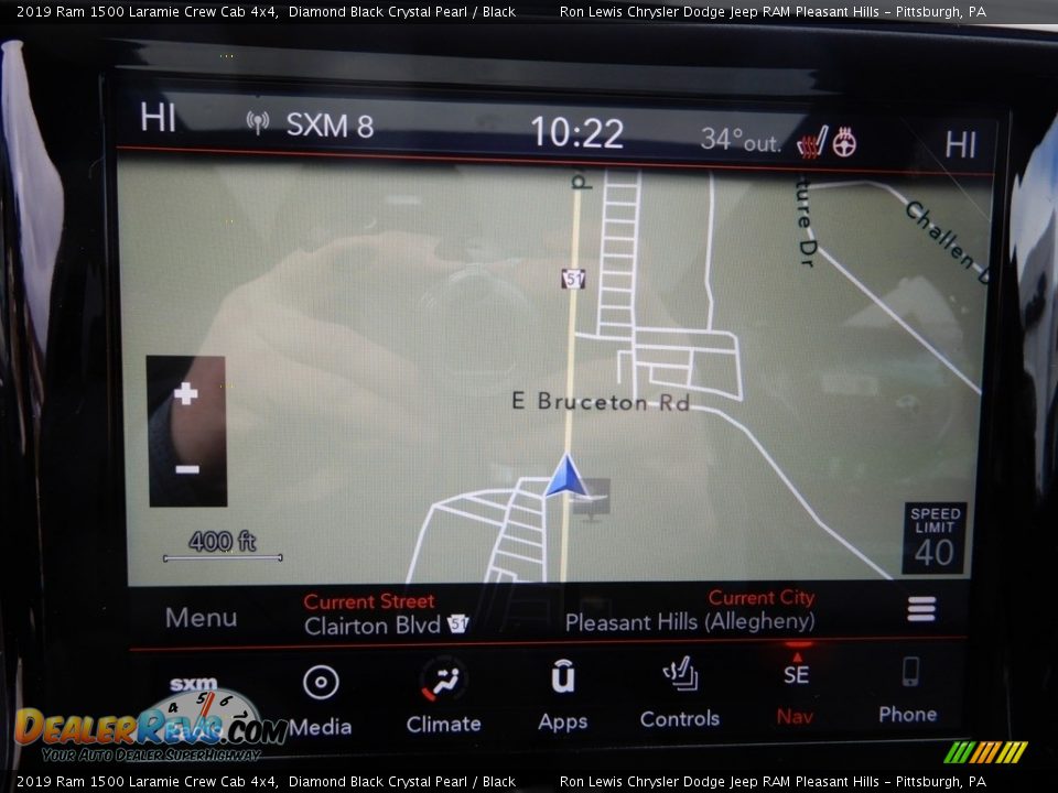 2019 Ram 1500 Laramie Crew Cab 4x4 Diamond Black Crystal Pearl / Black Photo #18