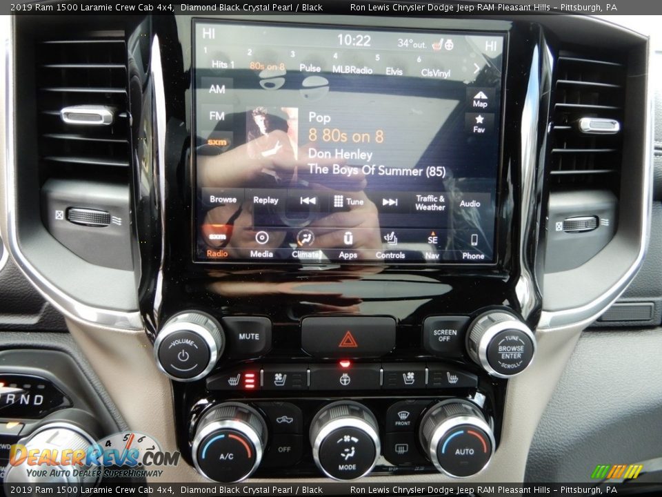 2019 Ram 1500 Laramie Crew Cab 4x4 Diamond Black Crystal Pearl / Black Photo #20