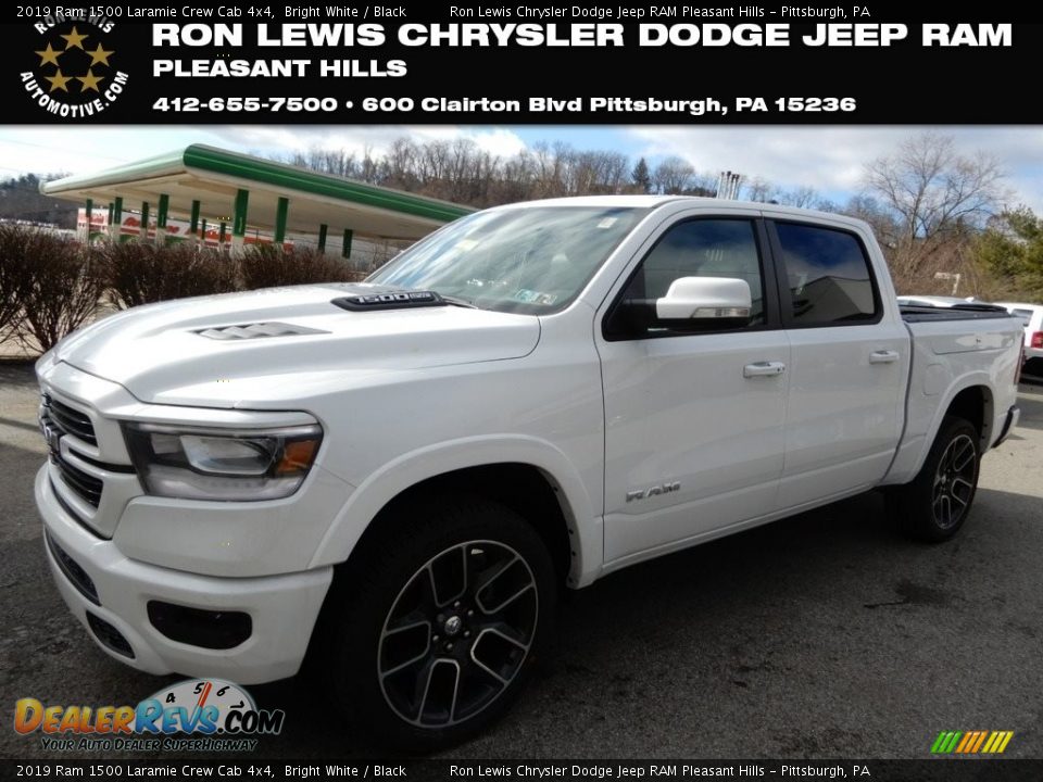 2019 Ram 1500 Laramie Crew Cab 4x4 Bright White / Black Photo #1