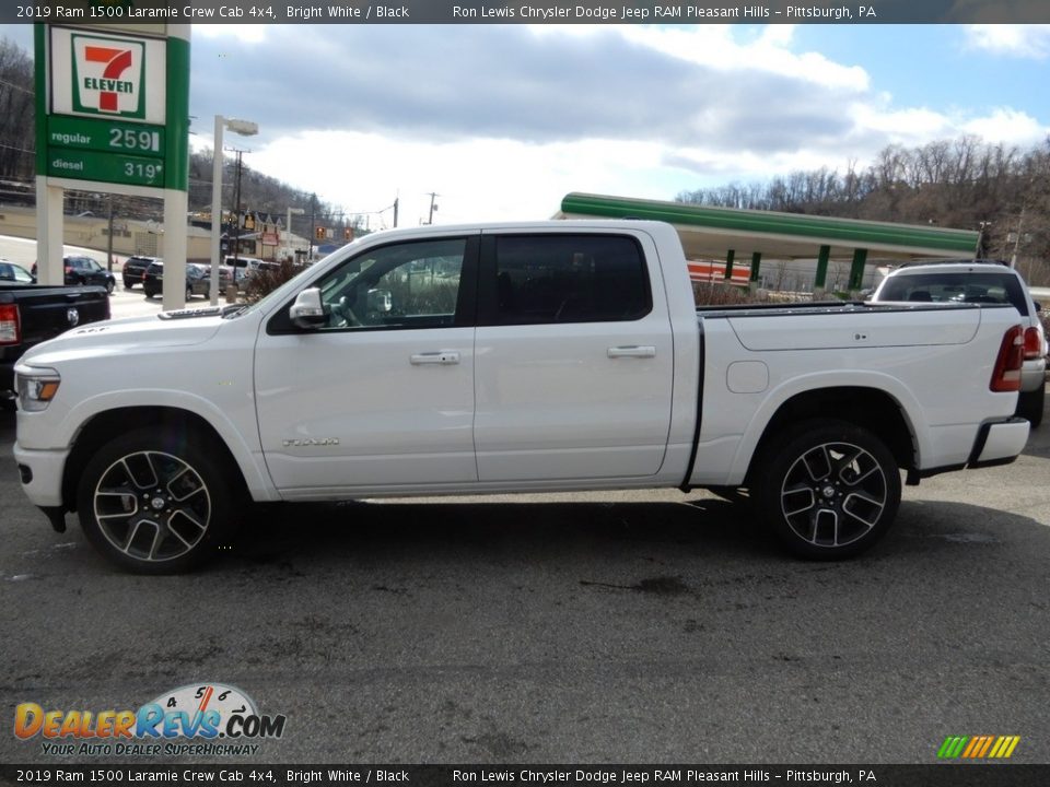 2019 Ram 1500 Laramie Crew Cab 4x4 Bright White / Black Photo #2