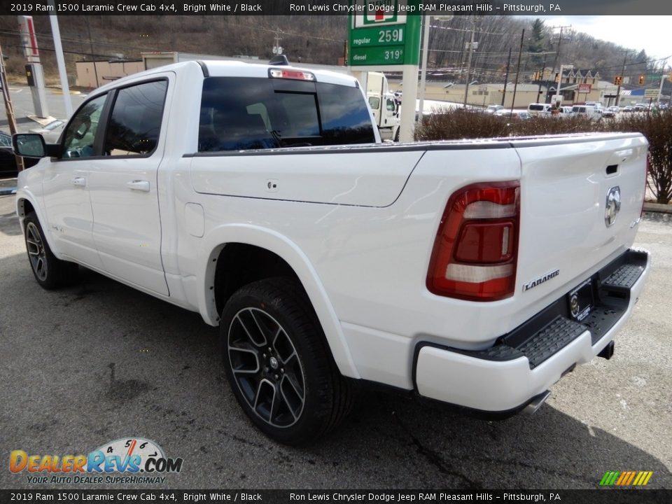 2019 Ram 1500 Laramie Crew Cab 4x4 Bright White / Black Photo #3