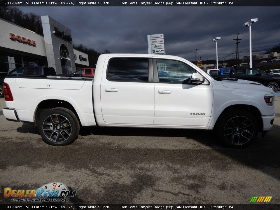 2019 Ram 1500 Laramie Crew Cab 4x4 Bright White / Black Photo #6