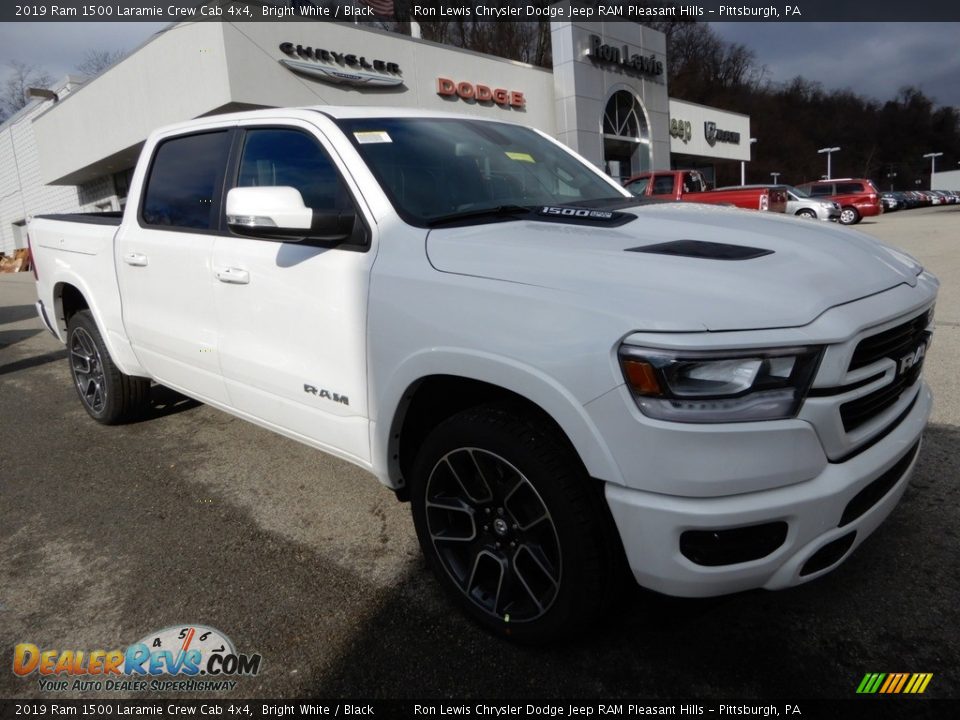 2019 Ram 1500 Laramie Crew Cab 4x4 Bright White / Black Photo #7