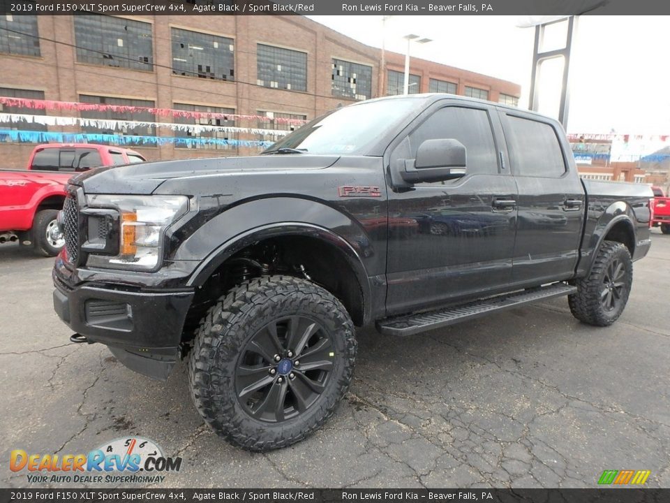 2019 Ford F150 XLT Sport SuperCrew 4x4 Agate Black / Sport Black/Red Photo #6