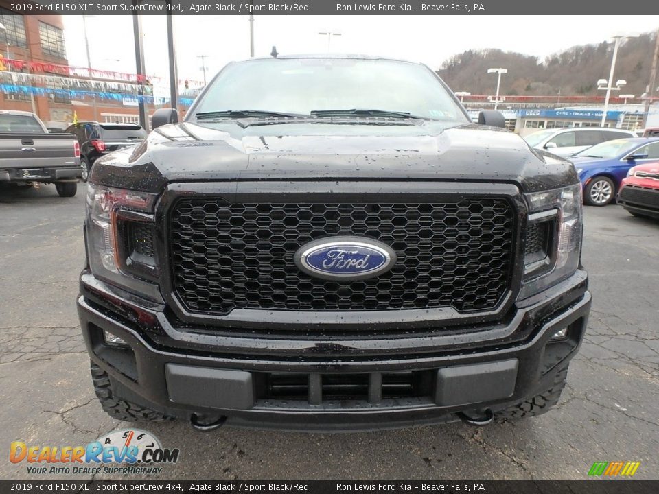 2019 Ford F150 XLT Sport SuperCrew 4x4 Agate Black / Sport Black/Red Photo #7