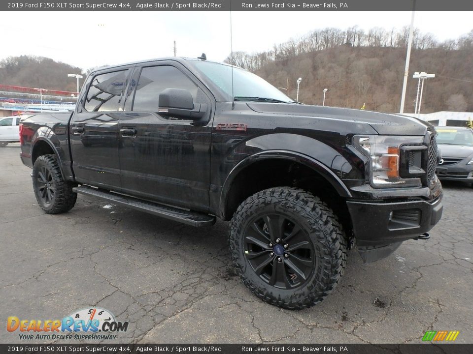 2019 Ford F150 XLT Sport SuperCrew 4x4 Agate Black / Sport Black/Red Photo #8