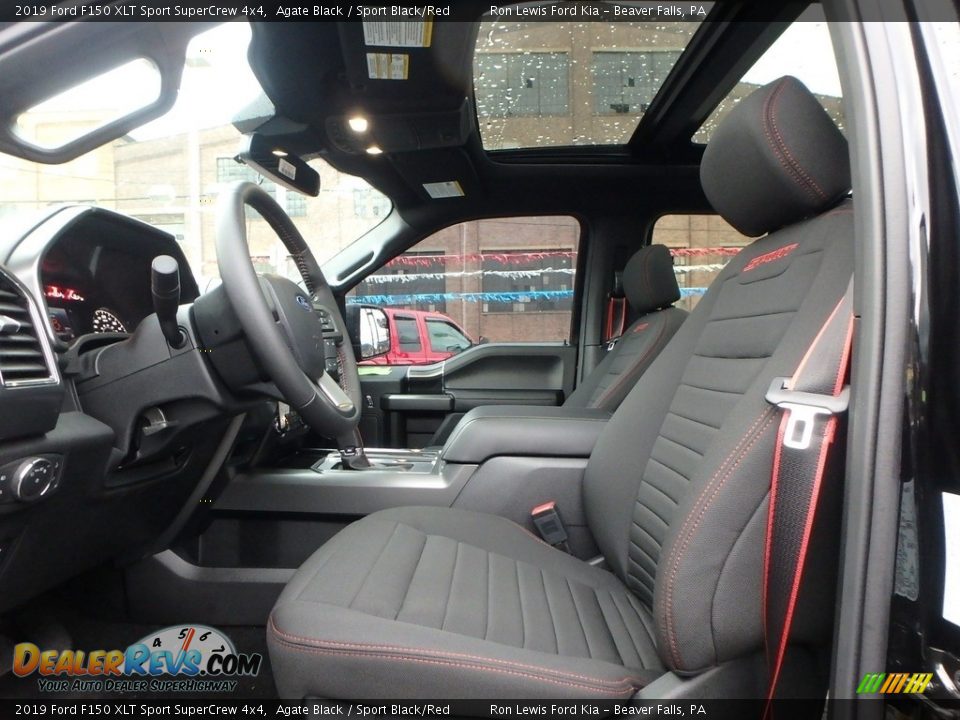 2019 Ford F150 XLT Sport SuperCrew 4x4 Agate Black / Sport Black/Red Photo #10
