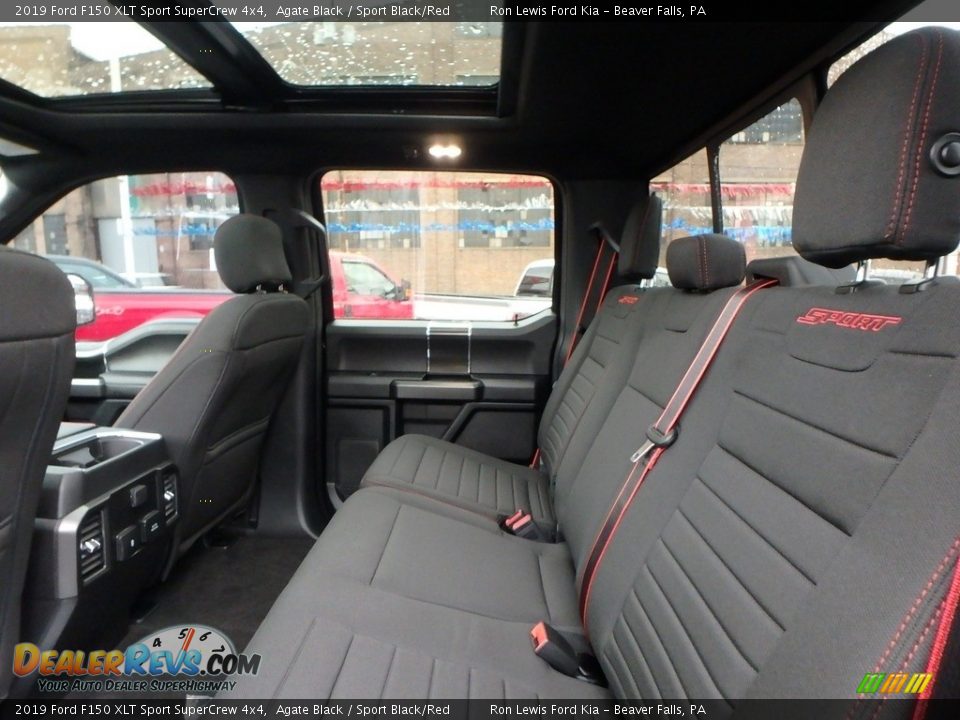 2019 Ford F150 XLT Sport SuperCrew 4x4 Agate Black / Sport Black/Red Photo #11