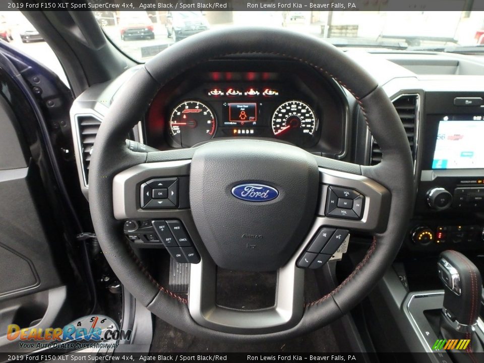 2019 Ford F150 XLT Sport SuperCrew 4x4 Agate Black / Sport Black/Red Photo #16