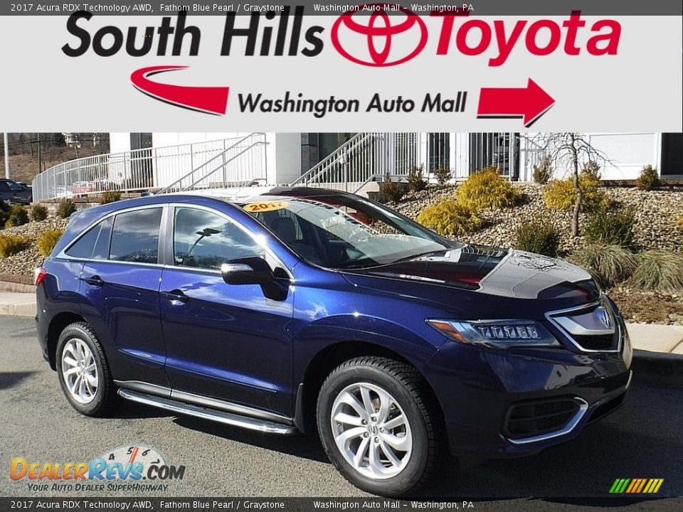 2017 Acura RDX Technology AWD Fathom Blue Pearl / Graystone Photo #1