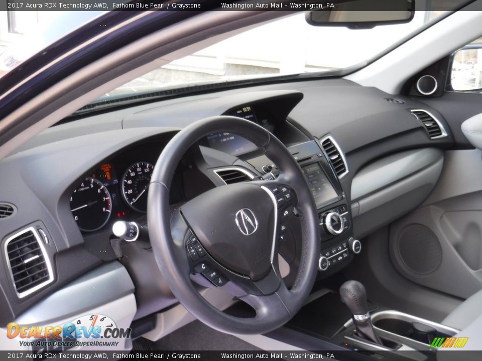 2017 Acura RDX Technology AWD Fathom Blue Pearl / Graystone Photo #12
