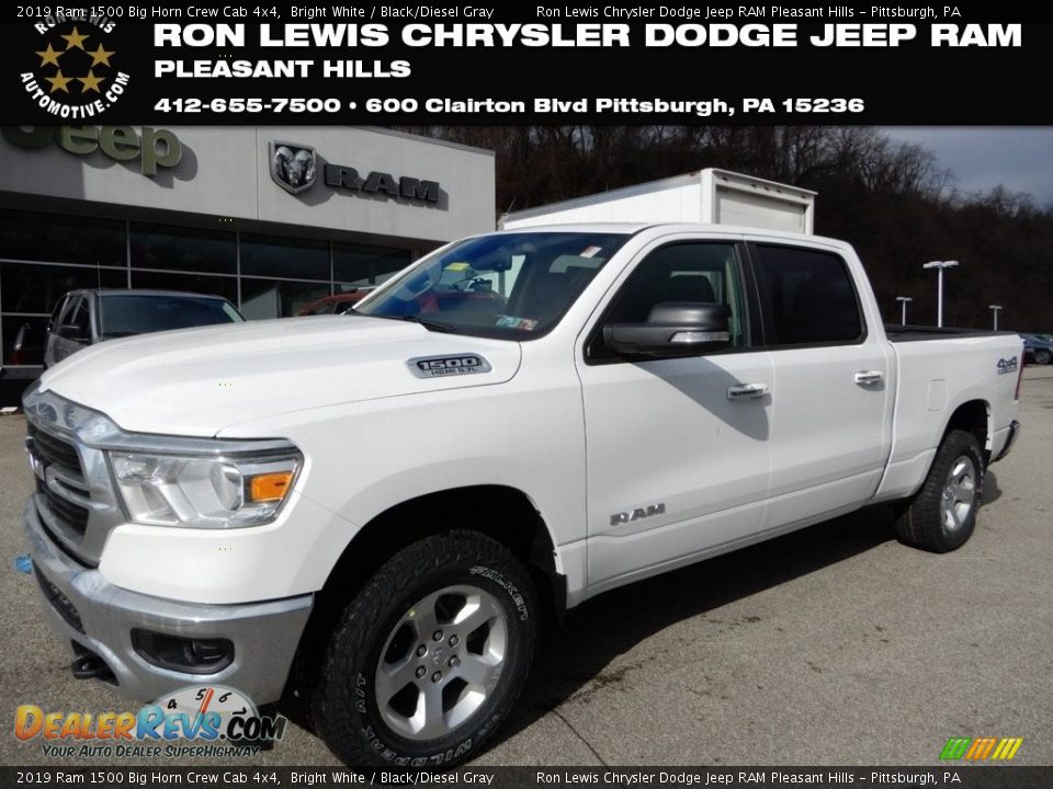 2019 Ram 1500 Big Horn Crew Cab 4x4 Bright White / Black/Diesel Gray Photo #1